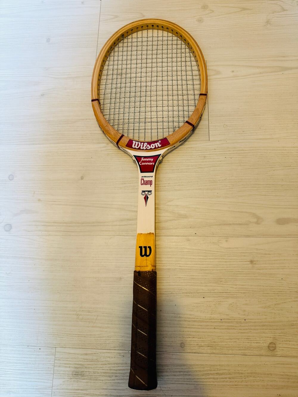 Vintage Wilson Jimmy Connors Professional Champ Wooden Tennis Racket 1970s Vtg